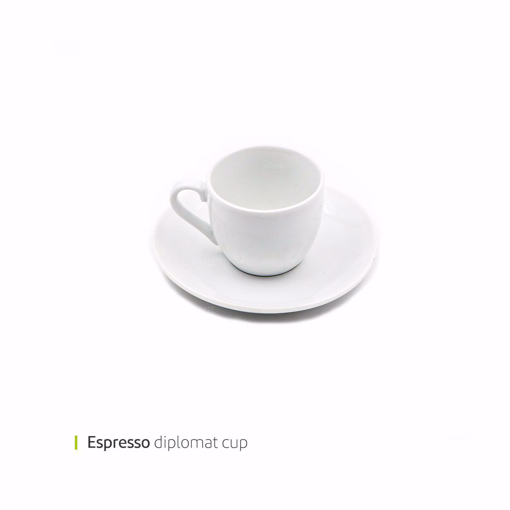 تصویر از فنجان و نعلبکی اسپرسو ديپلمات 70 سی سی وایت پلیت کد 1909 شش عددی