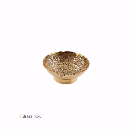 تصویر از پیاله برنجی طرح گل یاس وایت پلیت کد 4265.4 یک عددی