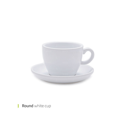 تصویر از فنجان و نعلبکی دبل اسپرسو راند سفید وایت پلیت کد 58mwmn یک عددی