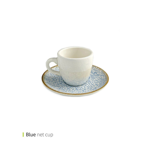 تصویر از فنجان و نعلبکی اسپرسو بلو نت وایت پلیت کد 22.5306 شش عددی