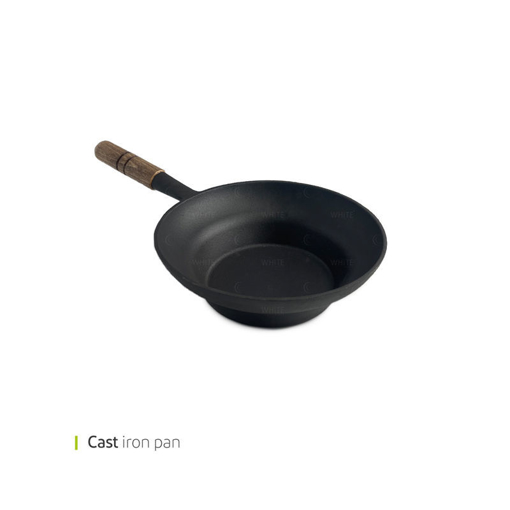 تصویر از تابه استیک پز چدنی گود دسته چوبی 22 سانت وایت پلیت کد 5081 یک عددی