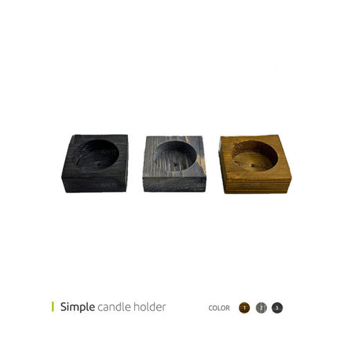 تصویر از جا شمعی چوبی کتابی وایت پلیت کد 8057 یک عددی