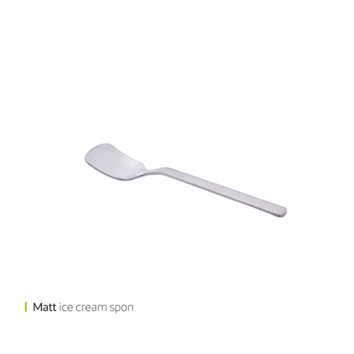 تصویر از قاشق بستنی خوری مات میلان وایت پلیت کد 1742mn یک عددی