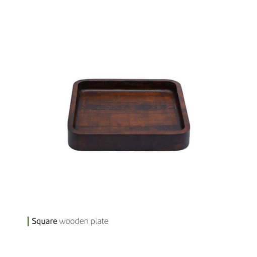 تصویر از بشقاب گود چوبی مربع 22 سانت وایت پلیت کد 8588 یک عددی