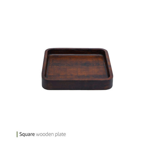تصویر از پیش دستی چوبی مربع 20 سانت وایت پلیت کد 8587 یک عددی