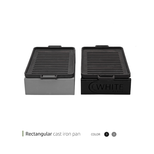 تصویر از استیک پز چدنی مستطیل پایه فلزی 25 سانت وایت پلیت کد 5086 یک عددی