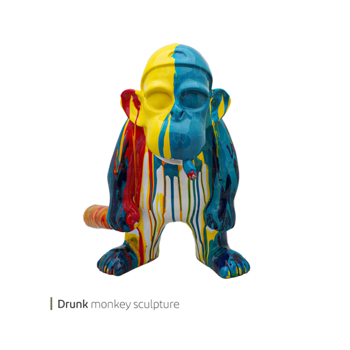 تصویر از مجسمه drunkmonkey کالرایز وایت پلیت کد 96.016 یک عددی