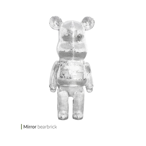 تصویر از مجسمه bearbrick اینه ای وایت پلیت کد 96.3680 یک عددی