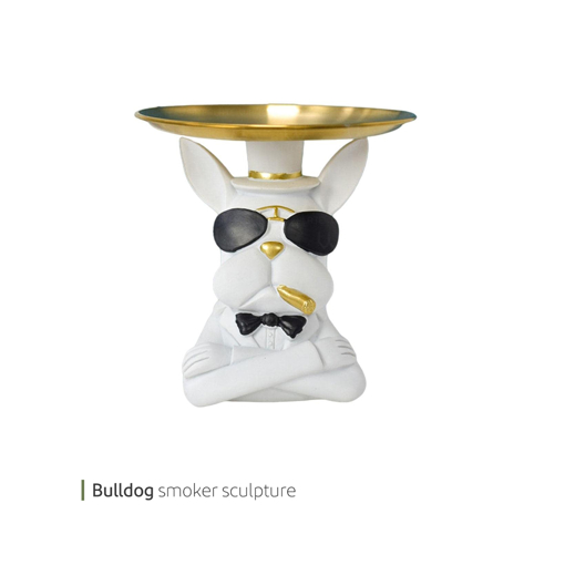 تصویر از مجسمه bulldog smoker وایت پلیت کد 94.4207 یک عددی