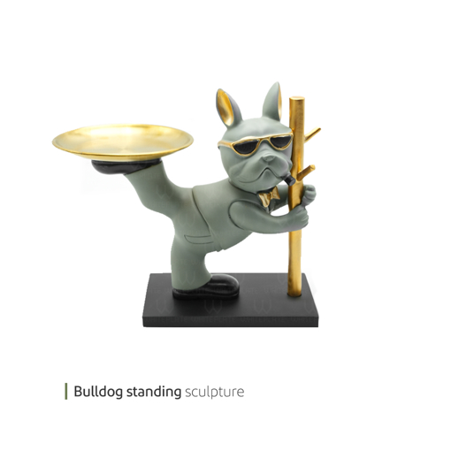 تصویر از مجسمه bulldog standing وایت پلیت کد 94.5364 یک عددی