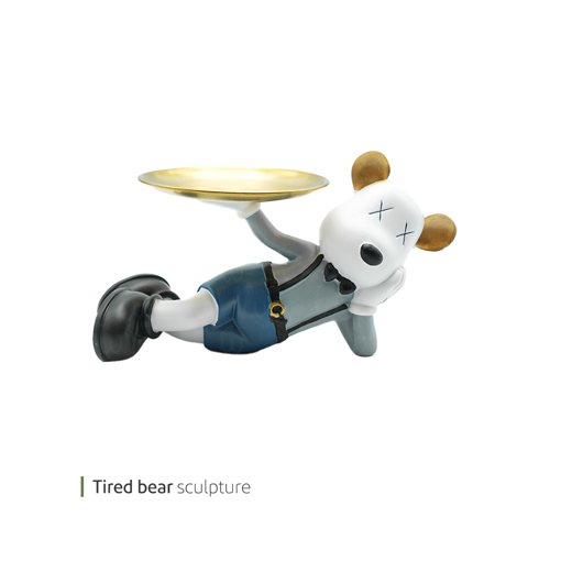 تصویر از مجسمه tired bear وایت پلیت کد 94.4789 یک عددی