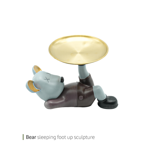 تصویر از مجسمه bear sleeping foot up وایت پلیت کد 94.4791 یک عددی