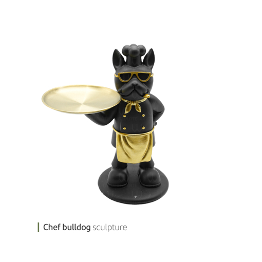 تصویر از مجسمه chef bulldog وایت پلیت کد 94.23606 یک عددی