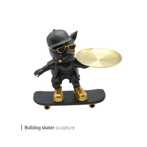 تصویر از مجسمه bulldog skater وایت پلیت کد 94.23615 یک عددی