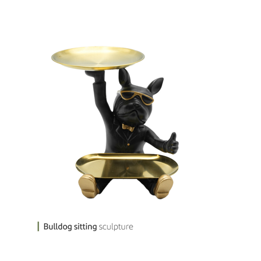تصویر از مجسمه bulldog sitting وایت پلیت کد 94.23716 یک عددی