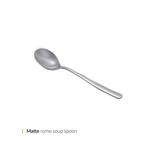 تصویر از قاشق سوپ خوری روم مات صنایع استیل کد 1763m شش عددی