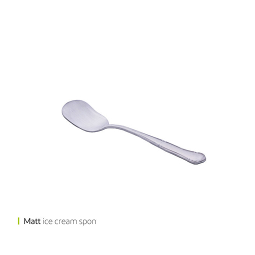 تصویر از قاشق بستنی خوری والنتیا مات وایت پلیت کد 1719mn یک عددی