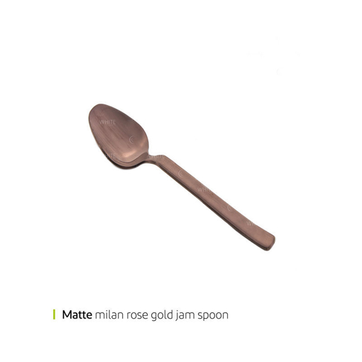 تصویر از قاشق مربا خوری مات میلان رز گلد وایت پلیت کد 1610m شش عددی