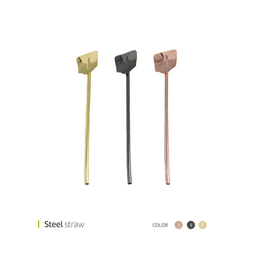 خرید نی شربت | استیل | وایت پلیت