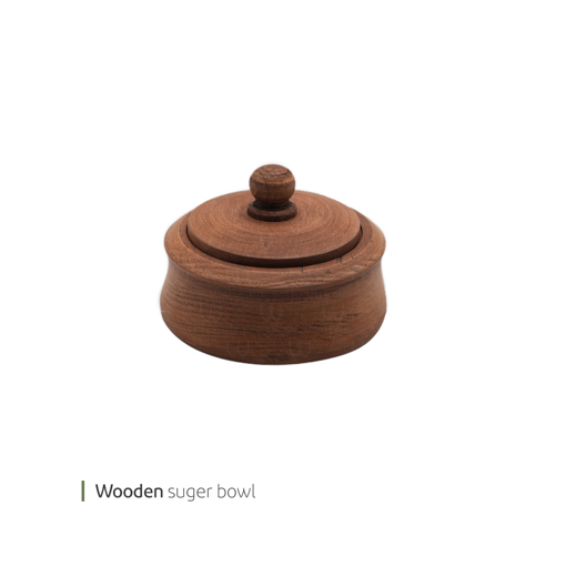 تصویر از قندان چوبی پات کمر باریک قهوه ای وایت پلیت کد 102017 یک عددی