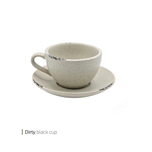 تصویر از فنجان و نعلبکی لاته بلک درتی وایت پلیت کد 142721 یک عددی