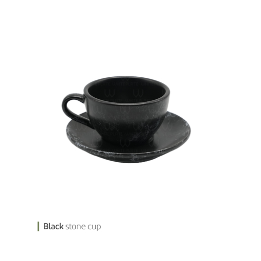 تصویر از فنجان و نعلبکی کاپوچینو بلک استون وایت پلیت کد 142719 یک عددی