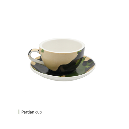 تصویر از فنجان و نعلبکی لاته پارتیان وایت پلیت کد 142720 یک عددی